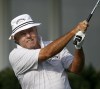 FILE - Jim Colbert watches his drive on the tenth hole during the opening round of the 2006 U.S. Senior Open Championship golf tournament at Prairie Dunes Country Club in Hutchinson, Kan., July 6, 2006. (AP Photo/Larry Smith,File)