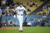 Los Angeles Dodgers' Shohei Ohtani walks back to the dugout after striking out during the ninth inning of a baseball game against the San Francisco Giants in Los Angeles, Monday, May 11, 2026. (AP Photo/Kyusung Gong)