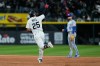 Chicago White Sox's Derek Hill celebrates as he rounds the bases after hitting a solo home run during the eighth inning of a baseball game against the Kansas City Royals in Chicago, Tuesday, May 12, 2026. (AP Photo/Nam Y. Huh)