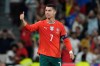 FILE - Portugal's Cristiano Ronaldo celebrates after scoring during a World Cup 2026 group F qualifying soccer match between Portugal and Hungary in Lisbon, Oct. 14, 2025. (AP Photo/Armando Franca, File)