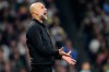 FILE - Manchester City's head coach Pep Guardiola reacts during a first leg round of 16 Champions League soccer match between Real Madrid and Manchester City in Madrid, Spain, Wednesday, March 11, 2026. (AP Photo/Jose Breton, file)