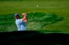 Braden Shattuck hits from the bunker during a PGA Championship golf tournament practice round at Aronimink Golf Club, Tuesday, May 12, 2026, in Newtown Square, PA. (AP Photo/Frank Franklin II)