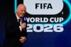 FILE - FIFA President Gianni Infantino speaks during the match schedule reveal for the 2026 soccer World Cup in Washington, Saturday, Dec. 6, 2025. (AP Photo/Chris Carlson, File)