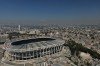 FILE - Azteca Stadium sits in Mexico City, 100 days before the opening ceremony of the 2026 FIFA soccer World Cup, Tuesday, March 3, 2026. (AP Photo/Fernando Llano, File)