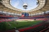 UV grow lights are seen on the grass pitch installed at B.C. Place in Vancouver, B.C., on Tuesday, May 12, 2026. The lights are used to cultivate and maintain high quality turf for the FIFA World Cup. THE CANADIAN PRESS/Ethan Cairns