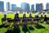 Korean drummer kids perform as the City of Toronto provides a first look at the FIFA Fan Festival Toronto, the CityÕs central fan destination for the FIFA World Cup 2026 in Toronto on Monday, April 27, 2026. The fan festival will take place at Fort York National Historic Site and The Bentway. THE CANADIAN PRESS/Nathan Denette