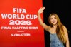 Shakira enters for a panel on the 2026 FIFA World Cup soccer tournament halftime show at the Global Citizen NOW summit, Thursday, May 14, 2026, in New York. (AP Photo/Heather Khalifa)