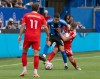 Chicago Fire FC's Jonathan Dean (24) and CF Montreal's Bryce Duke (10) battle for possession of the ball during first half Major League Soccer action in Montreal on May 16, 2026. THE CANADIAN PRESS/Peter McCabe
