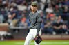 New York Mets pitcher Luke Weaver reacts after the eighth inning of a baseball game against the New York Yankees, Saturday, May 16, 2026, in New York. (AP Photo/Yuki Iwamura)
