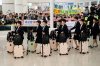 Members of North Korea's soccer club Naegohyang Women's FC team arrives at Incheon International Airpot in Incheon, South Korea, Sunday, May 17, 2026. (AP Photo/Ahn Young-joon)