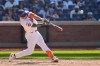 New York Mets' Tyrone Taylor hits a three-run home run during the ninth inning of a baseball game against the New York Yankees, Sunday, May 17, 2026, in New York. (AP Photo/Seth Wenig)
