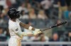 New York Yankees' Jazz Chisholm Jr. looks after his two-run home run during the seventh inning of a baseball game against the Toronto Blue Jays, Monday, May 18, 2026, in New York. (AP Photo/Seth Wenig)