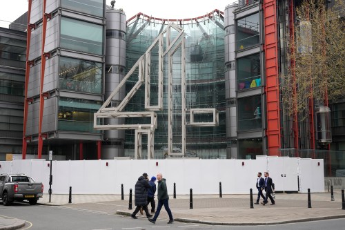 FILE - General view at the entrance of the Channel 4 Headquarters in London, on April 5, 2022. (AP Photo/Frank Augstein, File)