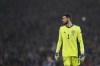FILE - Scotland's goalkeeper Craig Gordon watch his team play during the World Cup 2022 group F qualifying soccer match between Scotland and Israel at Hampden Park stadium in Glasgow, Scotland, on Oct. 9, 2021. (AP Photo/Scott Heppell, Fille)