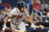 Atlanta Braves' Drake Baldwin runs after hitting a single during the third inning of a baseball game against the Miami Marlins, Monday, May 18, 2026, in Miami. (AP Photo/Rebecca Blackwell)
