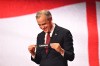 Prime Minister Mark Carney reacts after drawing Canada's name from a pot at the draw for the 2026 soccer World Cup at the Kennedy Center in Washington, Friday, Dec. 5, 2025. (Mandel Ngan/Pool Photo via AP)