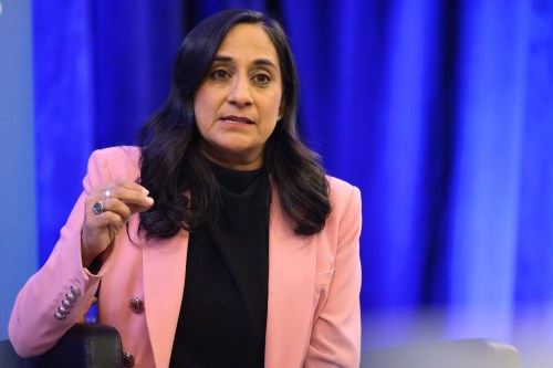 Foreign Affairs Minister Anita Anand speaks at the Calgary Chamber of Commerce on Wednesday, April 8, 2026. THE CANADIAN PRESS/Dave Chidley