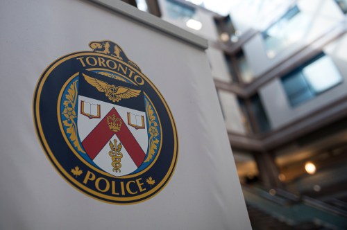 A Toronto Police Services logo is shown at headquarters, in Toronto, on Friday, August 9, 2019. THE CANADIAN PRESS/Christopher Katsarov
