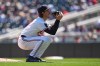 Minnesota Twins starting pitcher Joe Ryan (41) reacts while pitching during the third inning of a baseball game against the Houston Astros, Wednesday, May 20, 2026, in Minneapolis. (AP Photo/Abbie Parr)