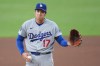 Los Angeles Dodgers starting pitcher Shohei Ohtani gestures as he works against a San Diego Padres batter during the fifth inning of a baseball game Wednesday, May 20, 2026, in San Diego. (AP Photo/Gregory Bull)