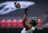 Hamilton Tiger-Cats receiver Tim White makes a reception during the first half of a CFL football game against the BC Lions, in Vancouver, on Sunday, July 27, 2025. White signed with the Winnipeg Blue Bombers as a free agent in 2026. THE CANADIAN PRESS/Darryl Dyck