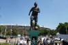 A statue of Brazilian soccer player Pele stands after its unveiling outside Jalisco Stadium in Guadalajara, Mexico, Thursday, May 21, 2026. (AP Photo/Refugio Ruiz)
