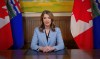 Alberta Premier Danielle Smith speaks in this photo taken from a televised address aired on Thursday, May 21, 2026 from a handout video posted on the Government of Alberta's YouTube channel. THE CANADIAN PRESS/Handout - YouTube, @YourAlberta, Government of Alberta (Mandatory Credit)