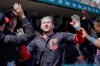 Cleveland Guardians' Patrick Bailey celebrates his home run against the Detroit Tigers during the ninth inning of a baseball game Thursday, May 21, 2026, in Detroit. (AP Photo/Paul Sancya)