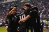 Mexico's Brian Gutiérrez, right, is congratulated after scoring his side's opening goal against Ghana during an international friendly soccer match in Puebla, Mexico, Friday, May 22, 2026. (AP Photo/Fernando Llano)