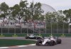 Williams driver Canadian Lance Stroll followed by Mercedes driver Lewis Hamilton, (44) of Great Britain, turns at the hairpin during the first practice session on Friday, June 9, 2017 at the Canadian Grand Prix in Montreal.  THE CANADIAN PRESS/Jacques Boissinot