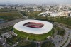 FILE - Akron Stadium, a 2026 FIFA World Cup venue, sits in Guadalajara, Mexico, Thursday, Oct. 16, 2025. (AP Photo/Eduardo Verdugo, File)