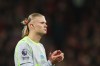 Manchester City's Erling Haaland applauds supporters after the English Premier League soccer match between AFC Bournemouth and Manchester City in Bournemouth, England, Tuesday, May 19, 2026. (AP Photo/Ian Walton)