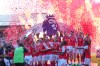Arsenal players celebrate their Premier League title with the trophy after the English Premier League soccer match between Crystal Palace and Arsenal in London, England, Sunday, May 24, 2026. (AP Photo/Kin Cheung)