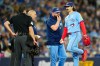 Toronto Blue Jays manager John Schneider and a trainer speak with pitcher Dylan Cease on the mound during fifth inning MLB baseball action against the Pittsburgh Pirates in Toronto on Sunday, May 24, 2026. THE CANADIAN PRESS/Frank Gunn