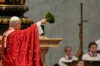 Pope Leo XIV blesses faithful as he celebrates the Pentecost Mass in St. Peter's Basilica, at the Vatican, Sunday, May 24, 2026. (AP Photo/Gregorio Borgia)