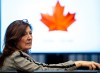 Katherine Henderson, president and chief executive officer of Hockey Canada, looks on before unveiling the roster for Canada's 2026 Olympic hockey team, at a press conference in Minneapolis, Wednesday, Dec. 31, 2025. THE CANADIAN PRESS/Christopher Katsarov