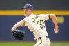 Milwaukee Brewers pitcher Jacob Misiorowski throws during the first inning of a baseball game against the St. Louis Cardinals Monday, May 25, 2026, in Milwaukee. (AP Photo/Kayla Wolf)