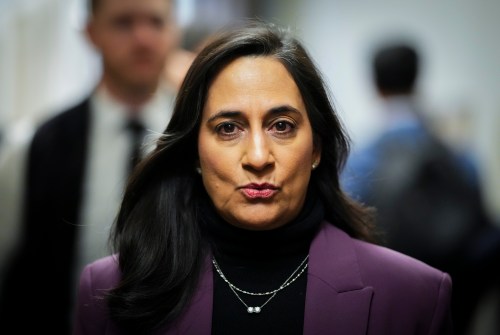 Minister of Foreign Affairs Anita Anand arrives to a caucus meeting on Parliament Hill in Ottawa on Wednesday, April 22, 2026. THE CANADIAN PRESS/Sean Kilpatrick