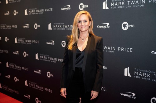 Comedian Samantha Bee arrives at the Kennedy Center for the Performing Arts for the Mark Twain Prize for American Humor on Sunday, April 24, 2022, in Washington. (AP Photo/Kevin Wolf)