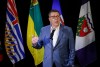 Saskatchewan Premier Scott Moe speaks to the media at a meeting of western premiers in Kananaskis, Alta., Monday, May 25, 2026. THE CANADIAN PRESS/Jeff McIntosh