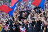 FILE - Crystal Palace fans cheer during the FA Community Shield final soccer match between Liverpool and Crystal Palace at Wembley Stadium in London,Sunday, Aug. 10, 2025. (AP Photo/Dave Shopland, file)
