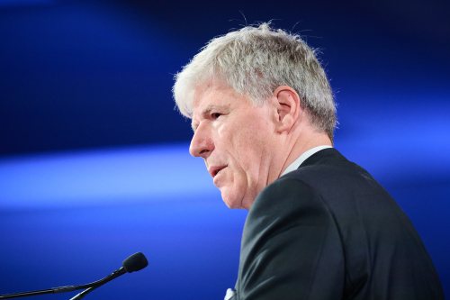 Minister of Energy and Natural Resources Tim Hodgson speaks at the annual First Nations Major Projects Coalition conference in Toronto on Thursday, April 30, 2026. THE CANADIAN PRESS/Sammy Kogan