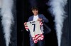 Midfielder Giovanni Reyna of the United States men's national soccer team is presented during the announcement of the team roster on Tuesday, May 26, 2026, in New York City, ahead of the 2026 FIFA World Cup. (AP Photo/Eduardo Munoz Alvarez)