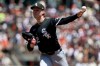 Chicago White Sox pitcher Noah Schultz throws during the first inning of a baseball game against the San Francisco Giants in San Francisco, Sunday, May 24, 2026. (AP Photo/Jed Jacobsohn)
