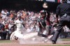 Arizona Diamondbacks catcher Aramis Garcia, middle right, reacts after tagging out San Francisco Giants' Willy Adames (2) at home during the eighth inning of a baseball game Wednesday, May 27, 2026, in San Francisco. (AP Photo/Jeff Chiu)