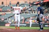 Baltimore Orioles' Gunnar Henderson (2) celebrates his two-run home run in front of Tampa Bay Rays catcher Hunter Feduccia (9) during the first inning of a baseball game, Wednesday, May 27, 2026, in Baltimore. (AP Photo/Nick Wass)