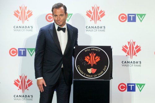 Actor Will Arnett is pictured with his star as he is inducted into Canada's Walk of Fame during an event in Toronto on Saturday, November 23, 2019. THE CANADIAN PRESS/Chris Young