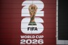 FIFA World Cup 2026 logo is pictured on the side of B.C. Place in Vancouver, on Monday, May 25, 2026. THE CANADIAN PRESS/Ethan Cairns