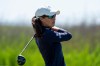 Laetitia Beck tees off from the 4th hole during the first round of the ShopRite LPGA Classic golf tournament, Friday, May 29, 2026, in Galloway, N.J. (AP Photo/Chris Szagola)