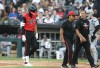 Chicago White Sox's Munetaka Murakami, left, leaves the field during the third inning of a baseball game against the Detroit Tigers, Friday, May 29, 2026, in Chicago. (AP Photo/Talia Sprague)